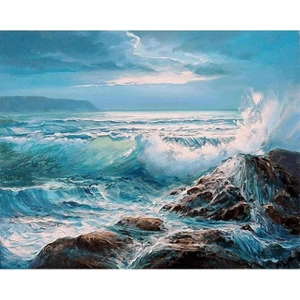Canvas Fırtına ve Deniz Sayılarla Boyama Seti  Rulo 40 x 50 cm