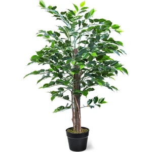 Yapay Ağaç Benjamin 2 Gövdeli Çalılı 120 x 70 cm Siyah Plastik Saksılı