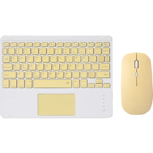 871 Taşınabilir Kablosuz Bluetooth Klavye + Fare Seti Sarı + Fare (Yurt Dışından)