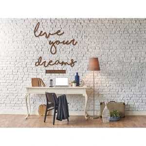 karakoç eğitim araçları Ahşap Live Your Dreams Duvar Süsü Dekorasyonu Motto Metal Değildir