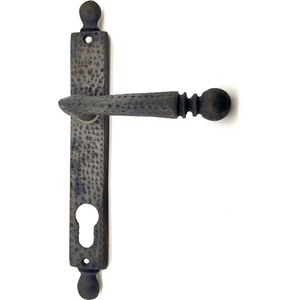 Antika Tarz Dekoratif Pirinç Misket Yale Kapı Kolu - 245 x 34 Mm, Oksit