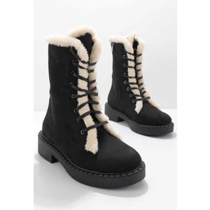 Siyah Bej Süet  Kadın Bot & Bootie K02534500002