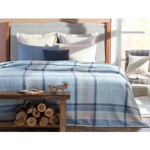 Madame Coco Antonin Çift Kişilik Welsoft Baskılı Battaniye - Açık Mavi