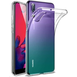 Huawei P20 Kılıf Ince Şeffaf Silikon Kılıf + Esnek Nano Cam