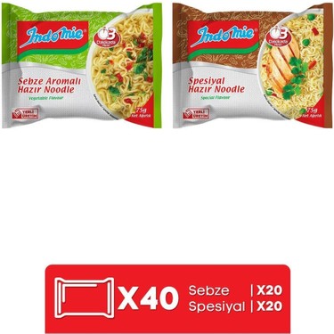 Indomie 40'lı Mix (Spesiyal - Sebze) Hazır Noodle Fiyatı