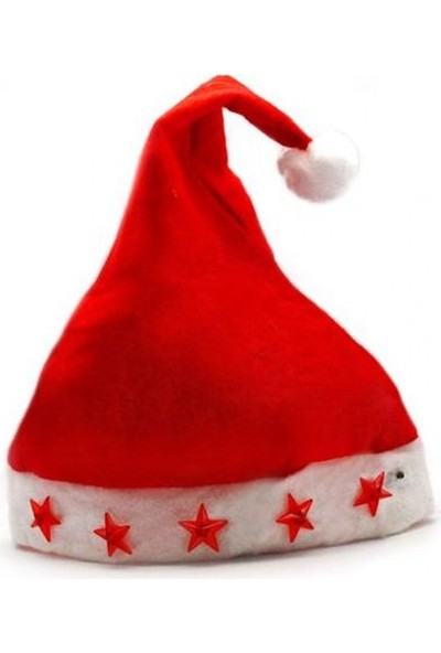 Yıldız Süs Işıklı Yılbaşı Noel Baba Şapkası