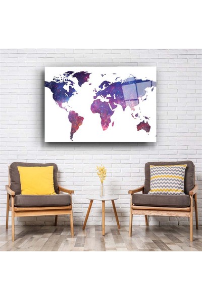 Aras Glass Art Dünya 4 Cam Tablo