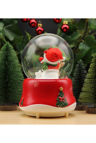 Hediye Biziz Yılbaşı Kardan Adam Kar Küresi Christmas Işıklı, Müzikli ve Kar Motorlu Mega Boy Kar Küresi Premium