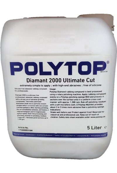 Polytop Diamant 2000 Ultimate Cut Agresif Kalın Pasta 5 Litre