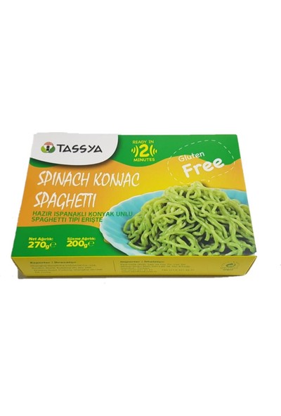 Tassya Ispanaklı Konjac Spaghetti 270 gr