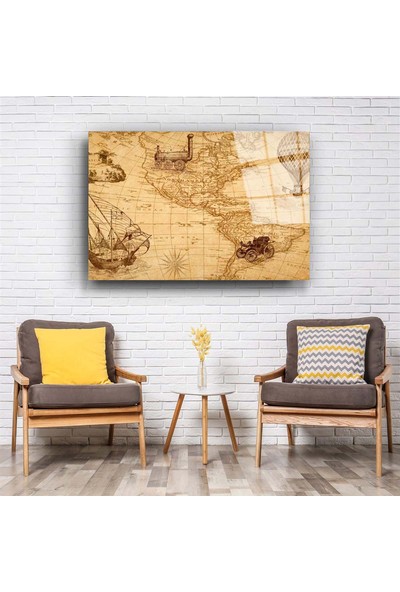 Aras Glass Art Harita 2 Cam Tablo