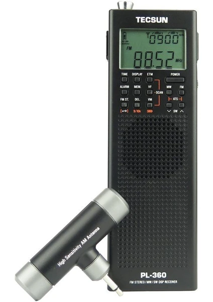 PL-360 Portatif Radyo Siyah Fm Am Sw Mw Lw