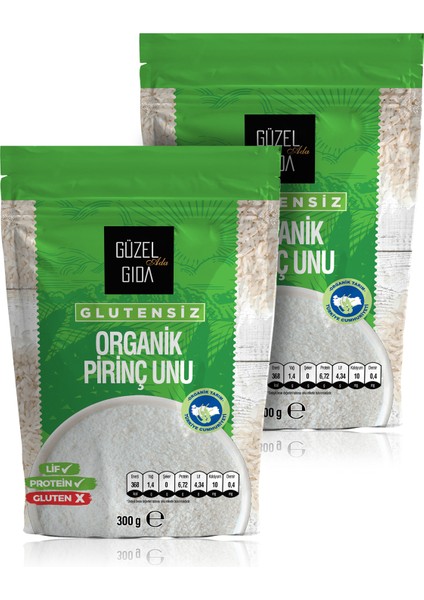 Glutensiz Organik Pirinç Unu 300 gr x 2