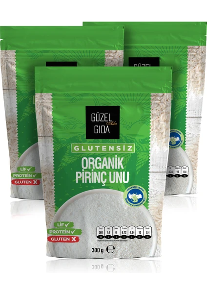 Güzel Ada Gıda Glutensiz Organik Pirinç Unu 300 gr X3