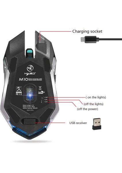 M10 2.4ghz USB 2400 Dpı Kablosuz Oyun Faresi (Yurt Dışından) modelleri