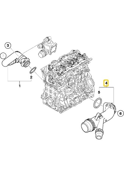 Bmw Uyumlu N40 N42 N45 ve N46 Motor Febi Su Flanşı 11537505055