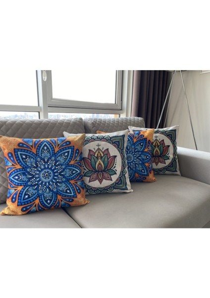 Etnik Desenli 4'lü Kombin Dekoratif Kırlent Kılıfı
