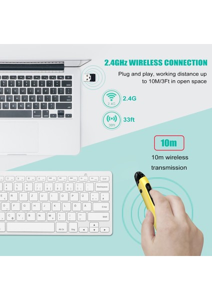 PR-A19 2.4ghz Bluetooth Kalem Tipi Shining Sessiz Fare (Yurt Dışından)