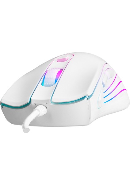 SMX-R33 Limbo Makrolu Beyaz 6400DPI RGB Ledli Drag Click Mouse