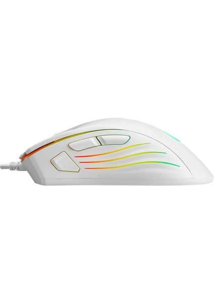 SMX-R33 Limbo Makrolu Beyaz 6400DPI RGB Ledli Drag Click Mouse