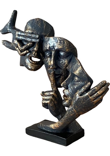 Görmedim Duymadım Bilmiyorum Polyester Malzemeden Dekoratif Üç Yüzlü Mask