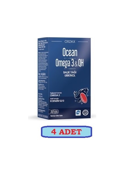 Ocean Omega 3 & Qh 30 Softjel Kapsül*4 Adet