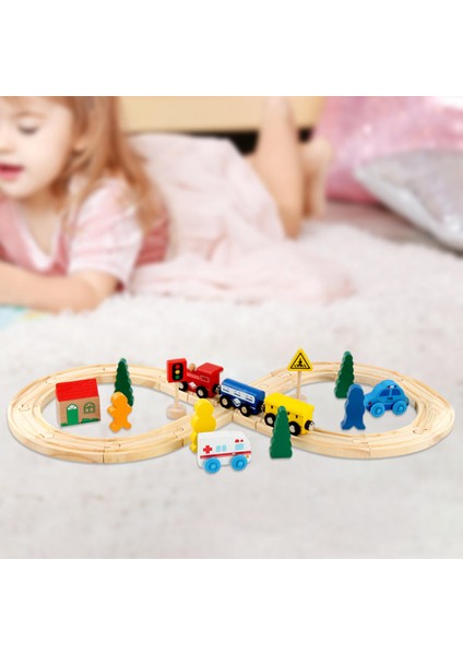 Ahşap Tren Parça Aksesuar Ahşap Demiryolu Tren Seti 33 Parça (Yurt Dışından) modelleri