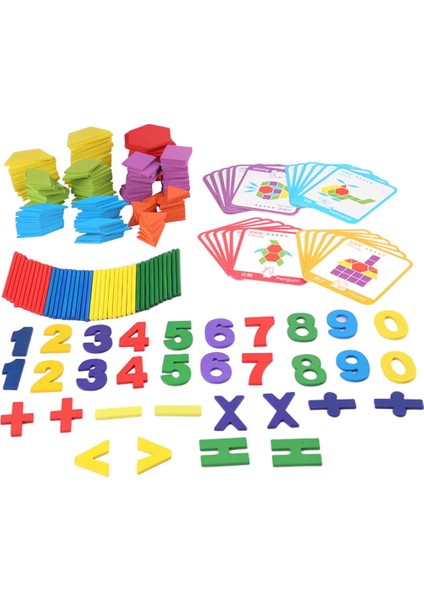 Ahşap Sayma Çubukları Tangram Matematik Montessori Oyuncak (Yurt Dışından)