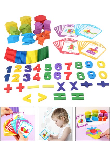 Ahşap Sayma Çubukları Tangram Matematik Montessori Oyuncak (Yurt Dışından) fırsatları