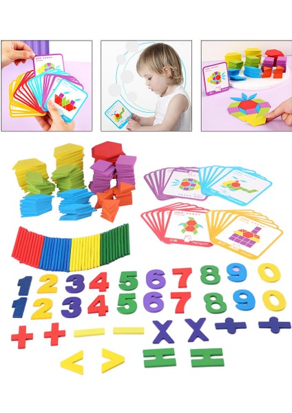 Ahşap Sayma Çubukları Tangram Matematik Montessori Oyuncak (Yurt Dışından) indirimleri