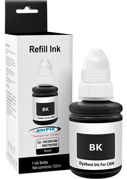 Pf CGI-490B - Siyah Dye Şişeli 790 - 190 - Mürekkep 135ML