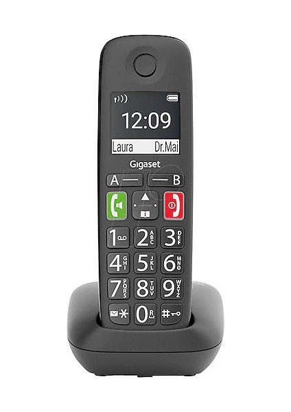 E290 Geniş Ekran Siyah Telsiz Dect Telefon