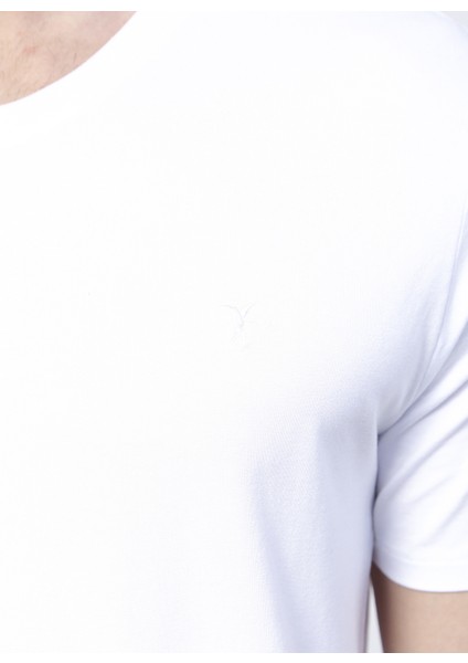 Beyaz Erkek Basic Modal T-Shirt ROMEO-V fiyatları
