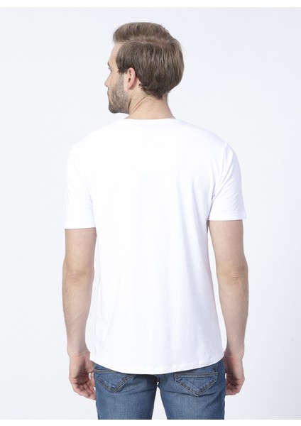 Beyaz Erkek Basic Modal T-Shirt ROMEO-V modelleri