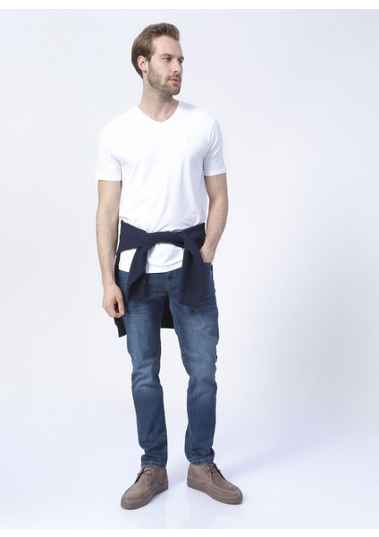 Beyaz Erkek Basic Modal T-Shirt ROMEO-V indirimleri