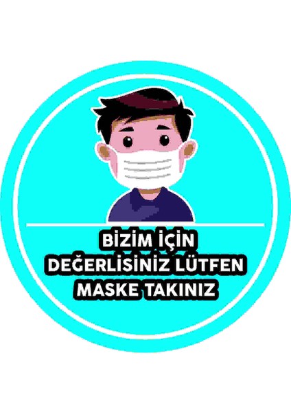 Bizim Için Değerlisiniz 20X20 cm Tabela Folyo Baskı Altına Forex Dekota Sert Zemin