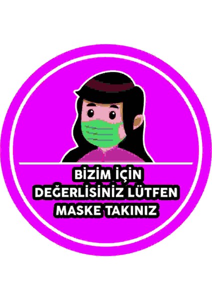 Bizim Için Değerlisiniz 20X20 cm ve Folyo Baskı Etiket