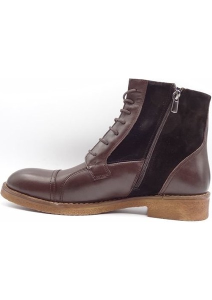 King Shoes Kahverengi Deri Erkek Şık Postal