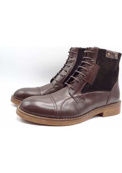 King Shoes Kahverengi Deri Erkek Şık Postal modelleri