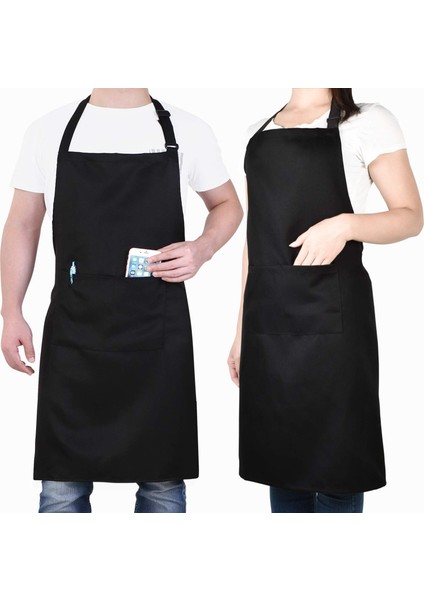 Apron Şef Aşçı Garson Önlüğü Boyundan Askılı Leke Tutmaz Cepli Önlük