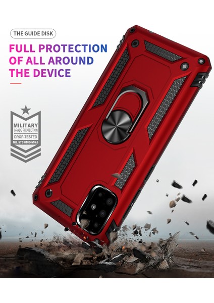 Samsung Galaxy A71 Için Çift Katmanlı Halkalı Standlı Shockproof Kılıf (Yurt Dışından)