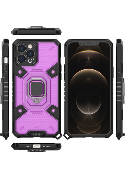 Apple iPhone 12 Pro Max Için Şeffaf Pc Tpu Bumper Antishock Korumalı Halkalı Standlı Kılıf (Yurt Dışından) modelleri