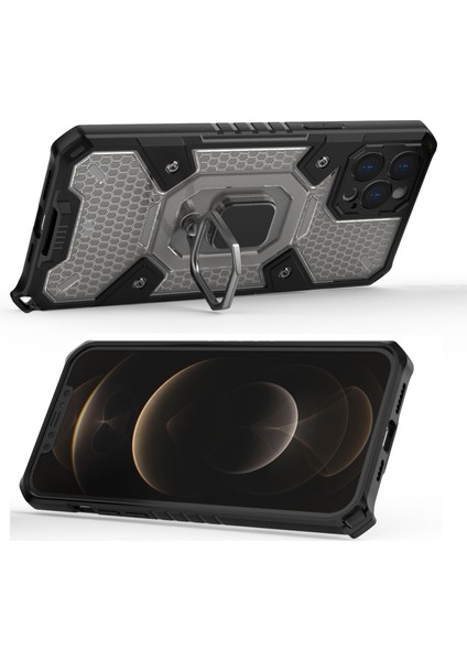 Apple iPhone 12 Pro Max Için Şeffaf Pc Tpu Bumper Antishock Korumalı Halkalı Standlı Kılıf (Yurt Dışından) indirimleri