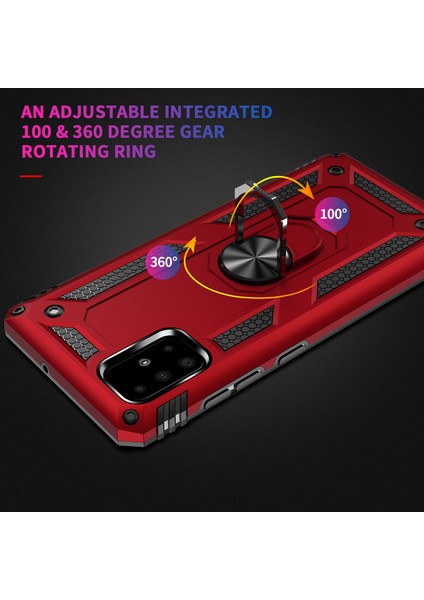 Samsung Galaxy A71 Için Çift Katmanlı Halkalı Standlı Shockproof Kılıf (Yurt Dışından) fırsatları