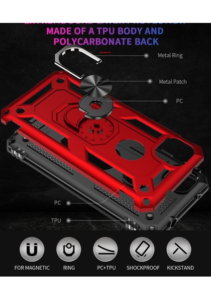 Google Pixel 4A Için Çift Katmanlı Halkalı Standlı Kılıf (Yurt Dışından) modelleri