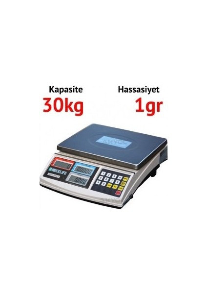 Jcs-A Dijital Sayıcı Terazi - Hassasiyet: 1 Gr. Max: 30 Kg.