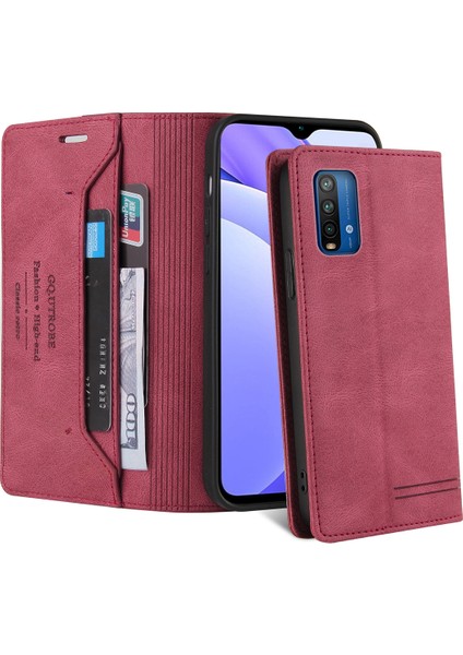Xiaomi Redmi 9t / 9 Power Için Premium Vintage Pu Deri Kılıf Mat Cüzdan Çevirme Standı Kapağı Kırmızı (Yurt Dışından) fırsatları