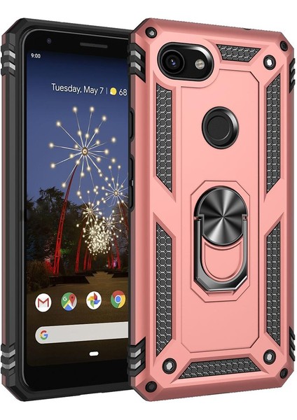 Google Pixel 3A Xl Için Çift Katmanlı Halkalı Standlı Shockproof Kılıf (Yurt Dışından)