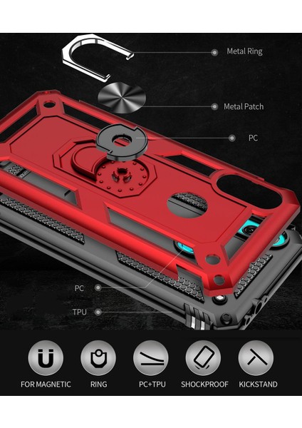 Huawei P 2019 / Honor 10 Lite Için Çift Katmanlı Halkalı Standlı Shockproof Kılıf (Yurt Dışından) modelleri