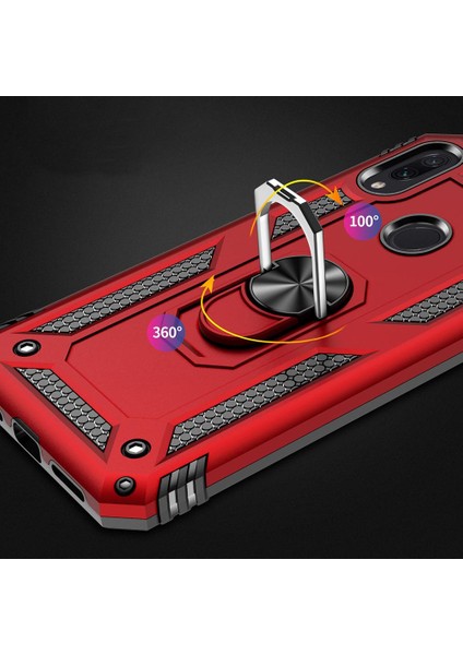 Xiaomi Redmi Note 7 Pro Için Çift Katmanlı Halkalı Standlı Shockproof Kılıf (Yurt Dışından)